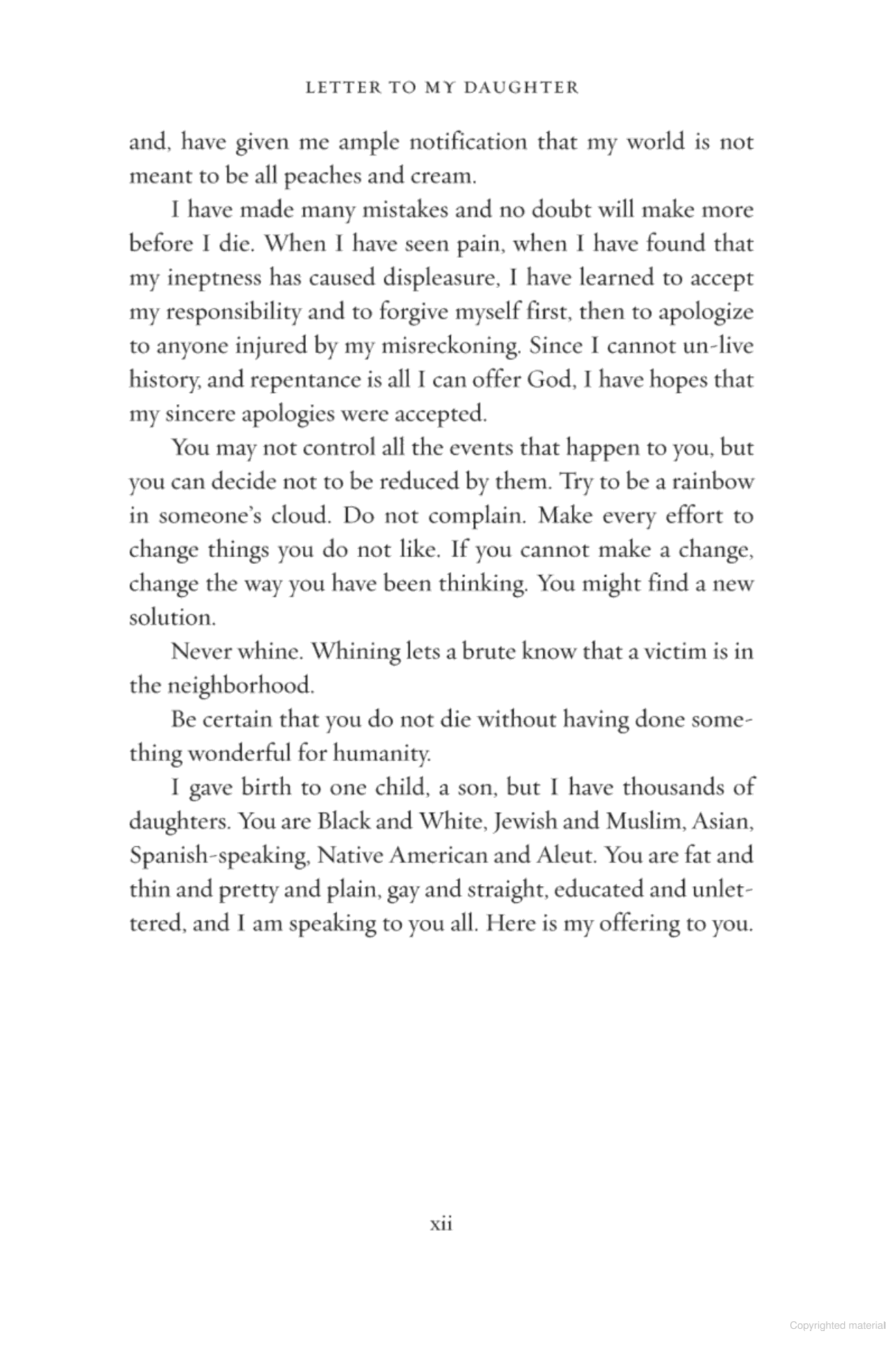 Page scan of LETTER TO MY DAUGHTER, page 3